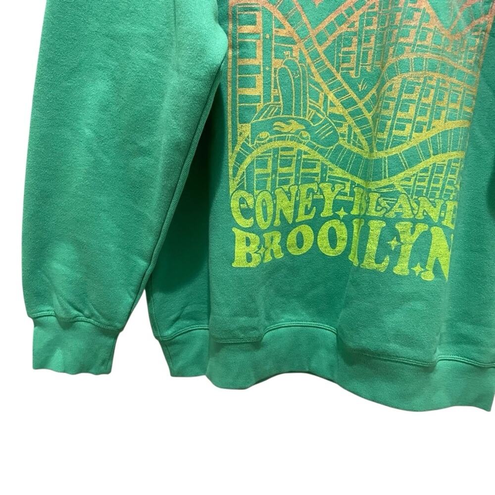 Victoria’s Secret Pink Coney Island Fleece Crewneck Sweatshirt Green Size Medium - Picture 4 of 11